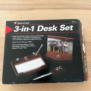 3-in-1 Desk Set with Pewter Trim